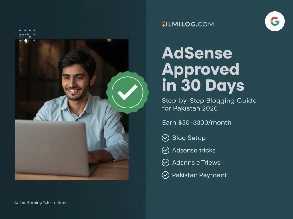 Pakistani blogger showing how to get AdSense approved in Pakistan 2026 with step-by-step guide earning $50-$300/month