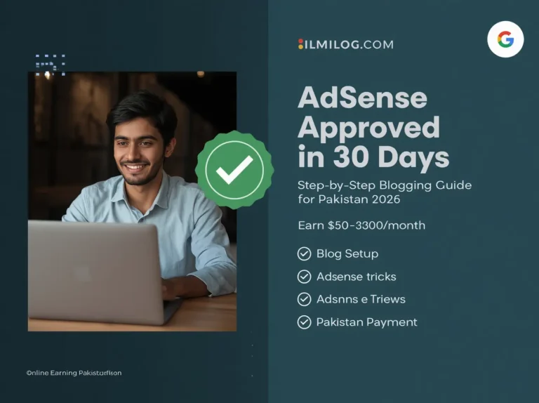 Pakistani blogger showing how to get AdSense approved in Pakistan 2026 with step-by-step guide earning $50-$300/month