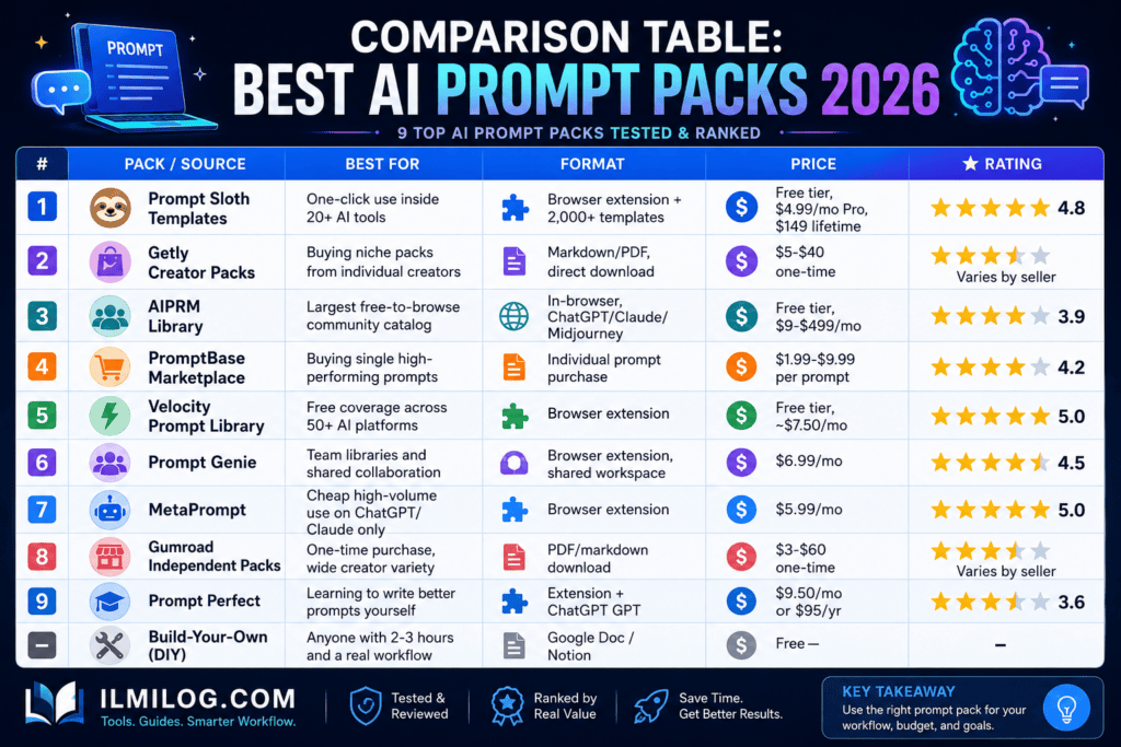 Best AI Prompt Packs 2026