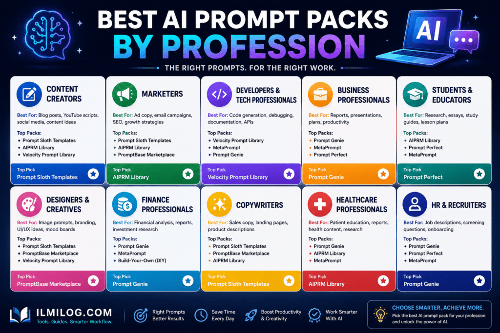 Best AI Prompt Packs by Profession