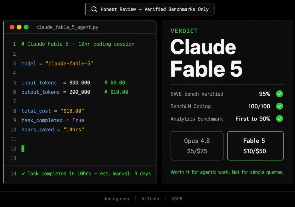 Claude Fable 5 review pricing benchmarks 2026
