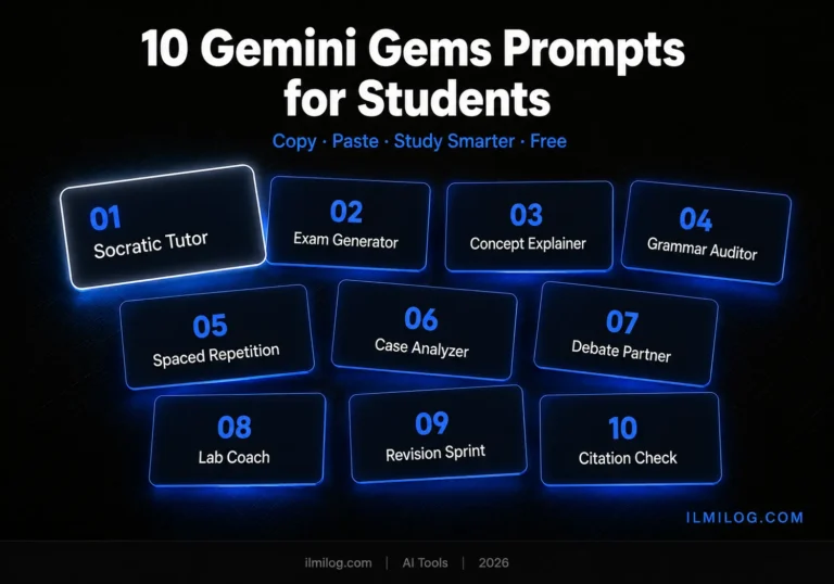 Gemini Gems prompts for students study AI tools 2026
