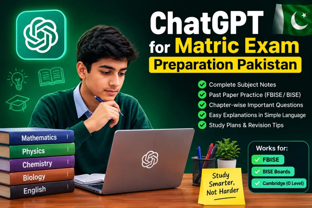 ChatGPT for matric exam preparation Pakistan 