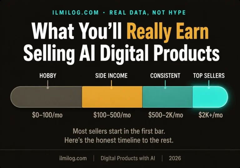 How much you can realistically earn selling AI digital products — income by band