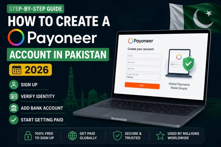 How to create a Payoneer account in Pakistan 2026