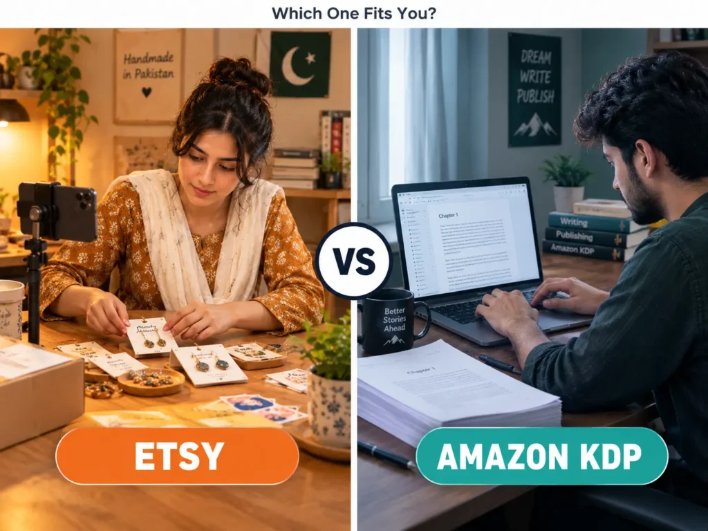 Etsy vs Amazon KDP for Pakistanis